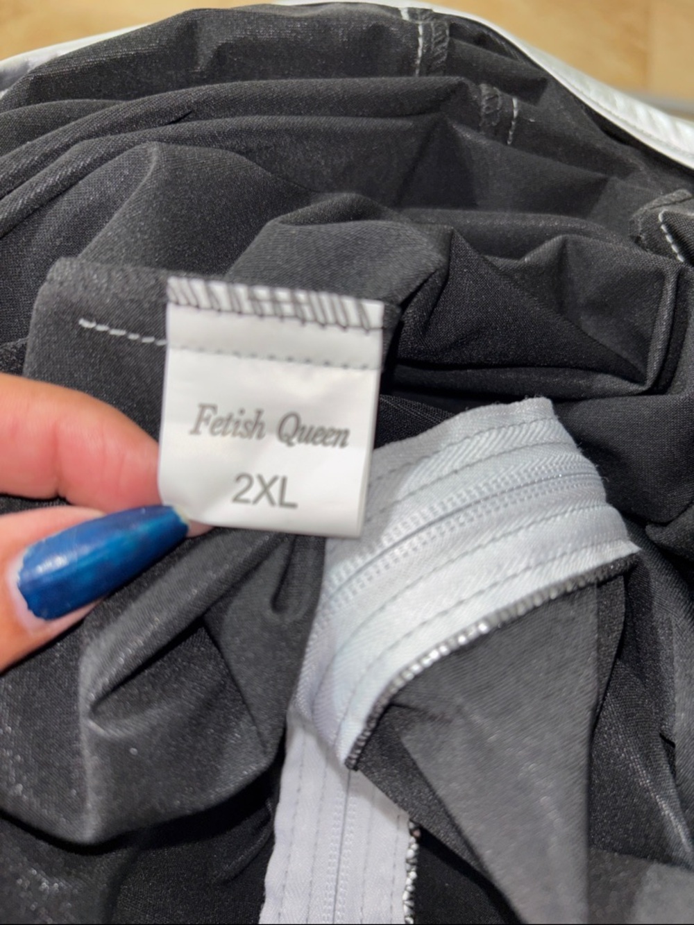 Silver Metallic Women's Jumpsuit - Zipper Front and back butt. - Picture 3 of 6